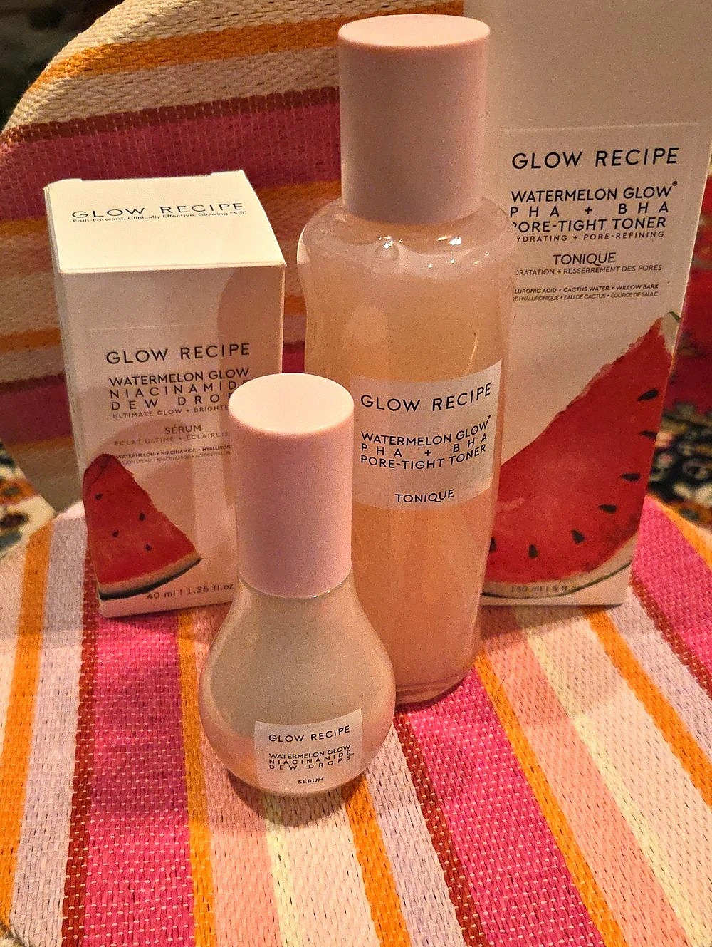 Glow Recipe Watermelon Glow Niacinamide Dew Drops Serum and Glow toner